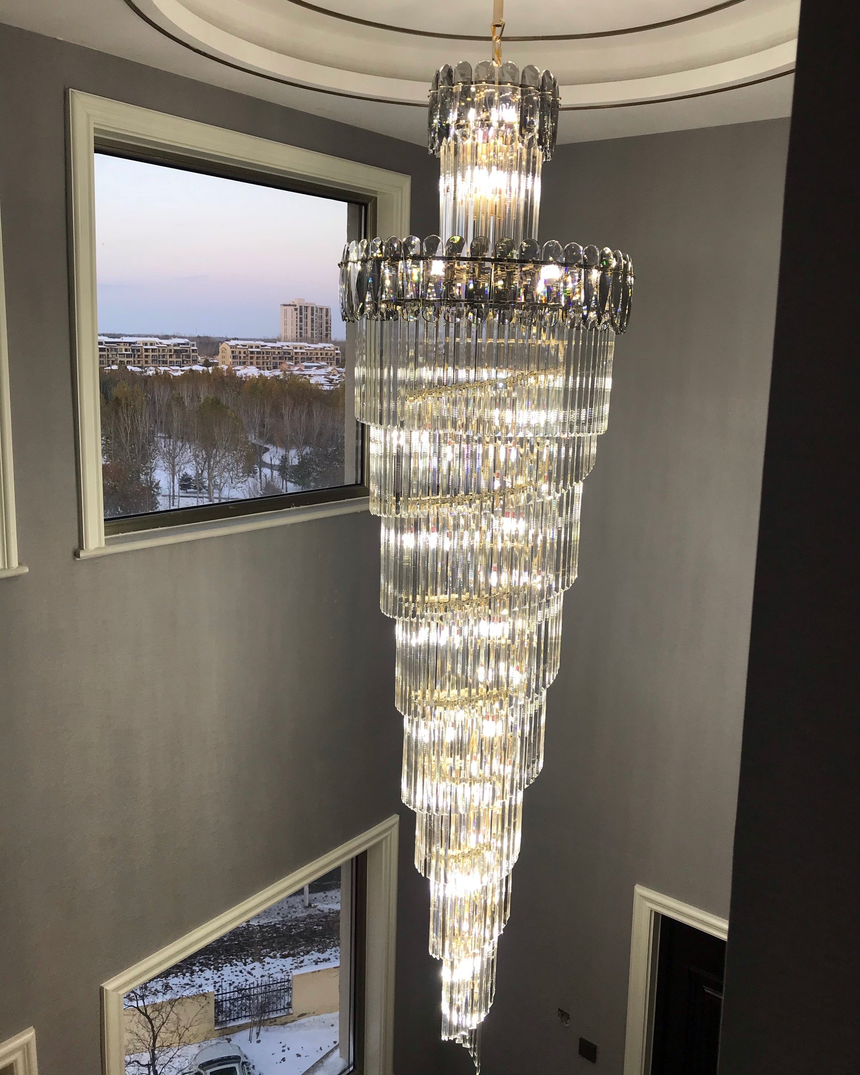 Merlin Cascading Crystal Prism Chandelier