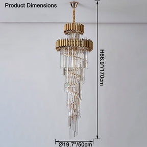 Merlin Cascading Crystal Prism Chandelier