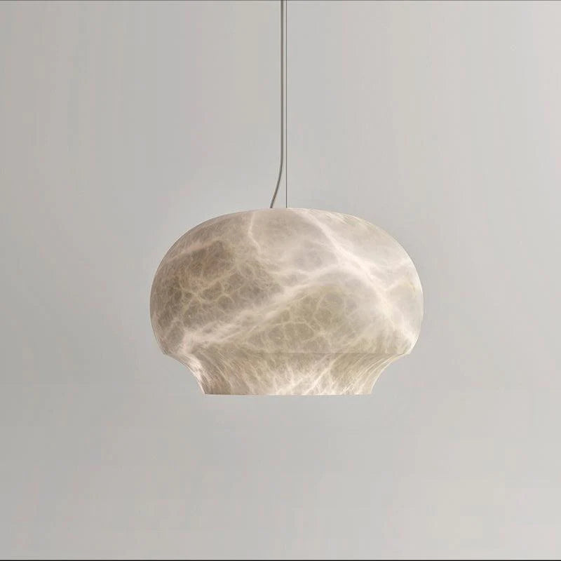 Merlin Celina Alabaster Dome Pendant Lighting Fixture, Dining Pendant Light