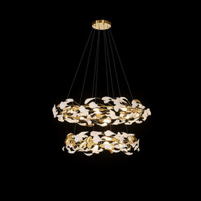 Merlin Circular Tiered Gingko Chandelier