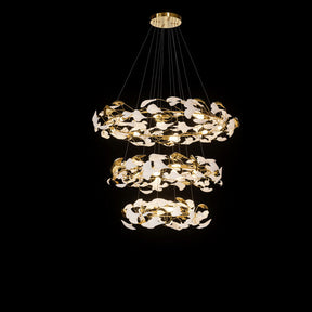 Merlin Circular Tiered Gingko Chandelier
