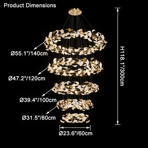 Merlin Circular Tiered Gingko Chandelier