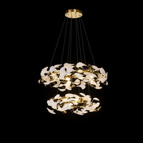 Merlin Circular Tiered Gingko Chandelier