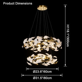 Merlin Circular Tiered Gingko Chandelier