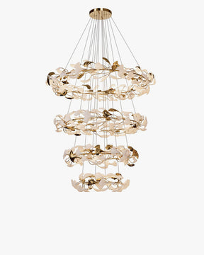 Merlin Circular Tiered Gingko Chandelier
