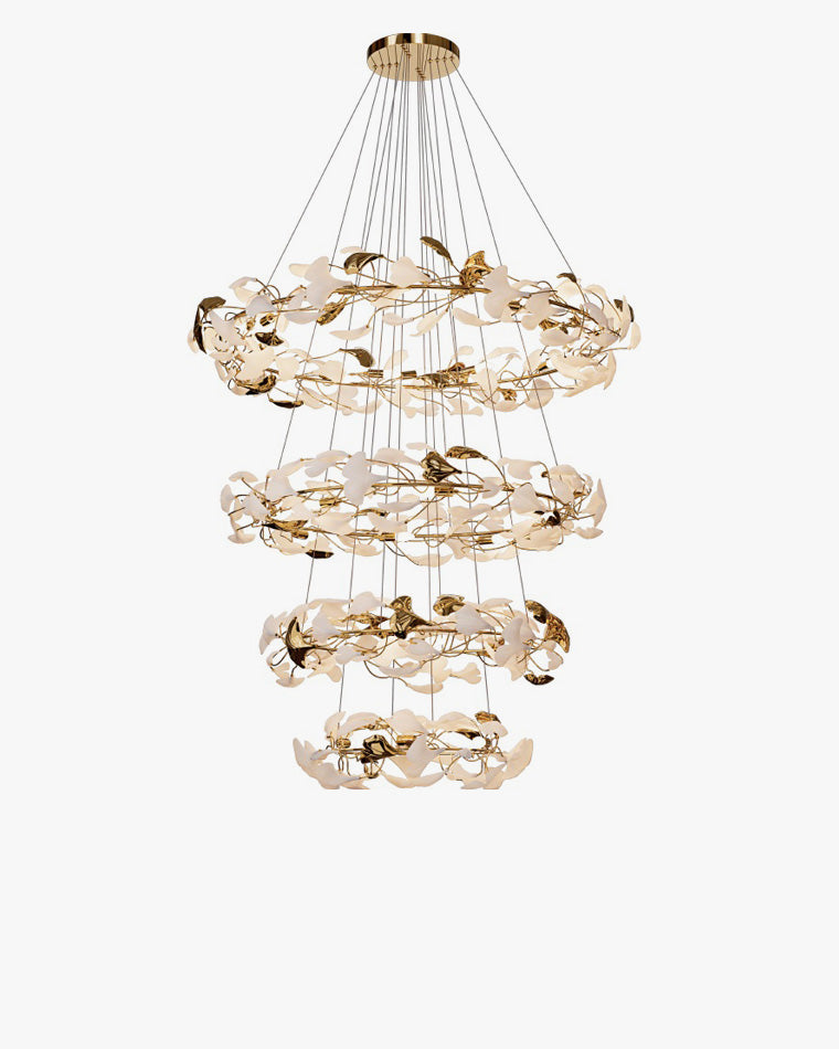 Merlin Circular Tiered Gingko Chandelier