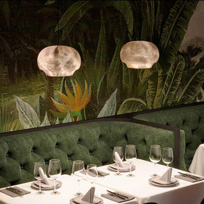 Merlin Eamon Alabaster Pendant Light, Modern Kitchen Lighting