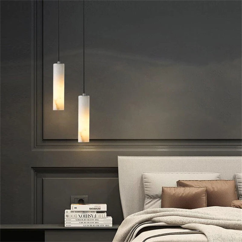 Merlin Eudora Alabaster Modern Pendant Light For Foyer And Staircase Area