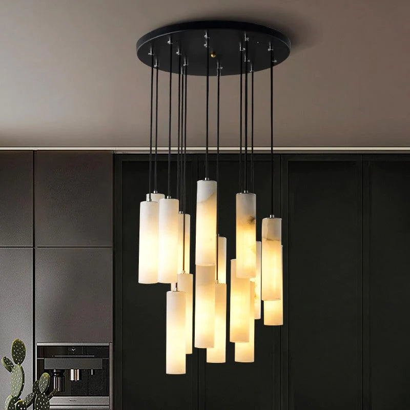 Merlin Eudora Alabaster Modern Pendant Light For Foyer And Staircase Area