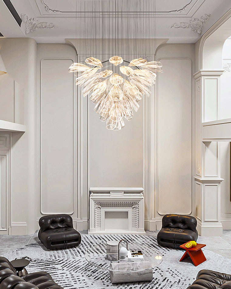 Merlin Flower Glass Foyer Chandelier