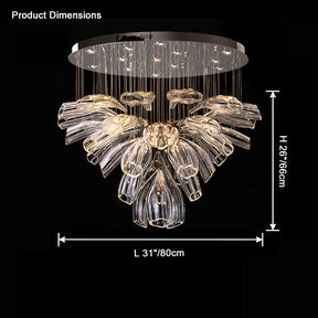Merlin Flower Glass Foyer Chandelier
