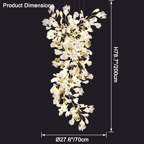 Merlin Gingko Long Staircase Chandelier