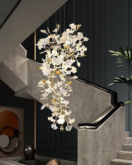 Merlin Gingko Long Staircase Chandelier