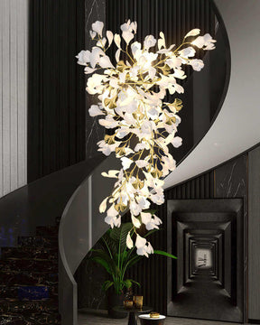 Merlin Gingko Long Staircase Chandelier