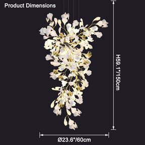 Merlin Gingko Long Staircase Chandelier