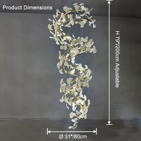 Merlin Gingko Spiral Chandelier