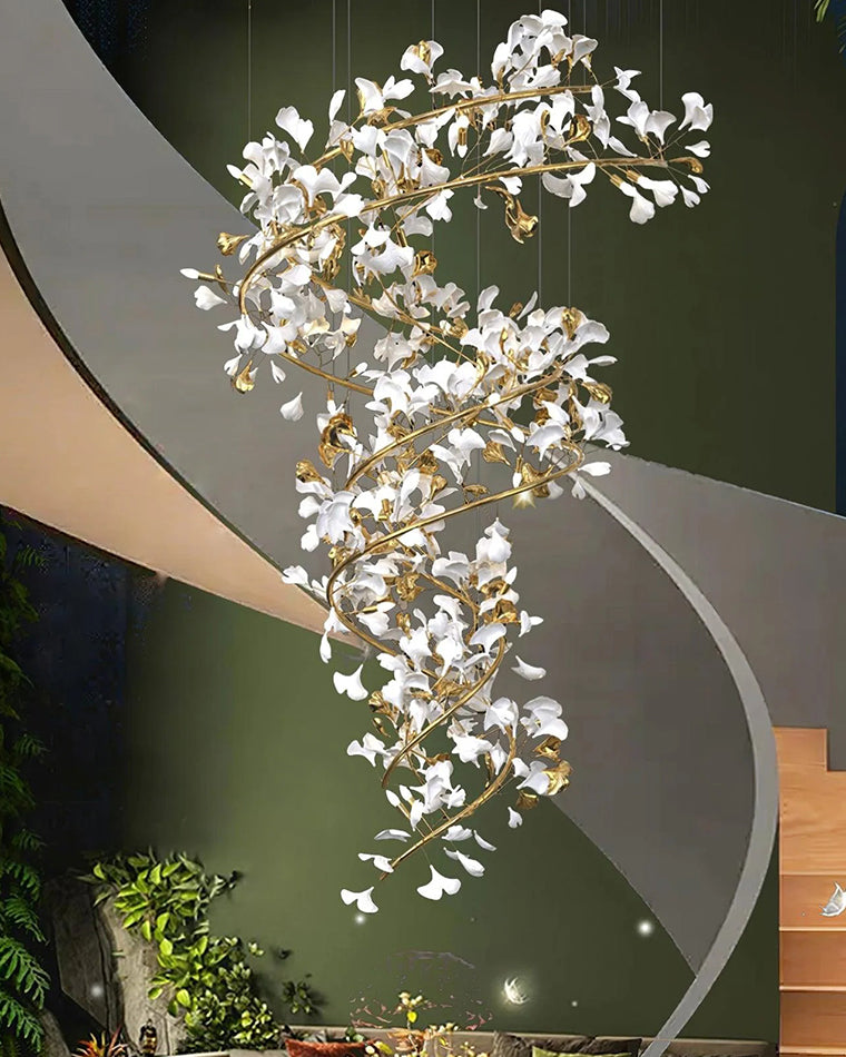 Merlin Gingko Spiral Chandelier