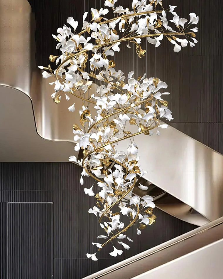 Merlin Gingko Spiral Chandelier