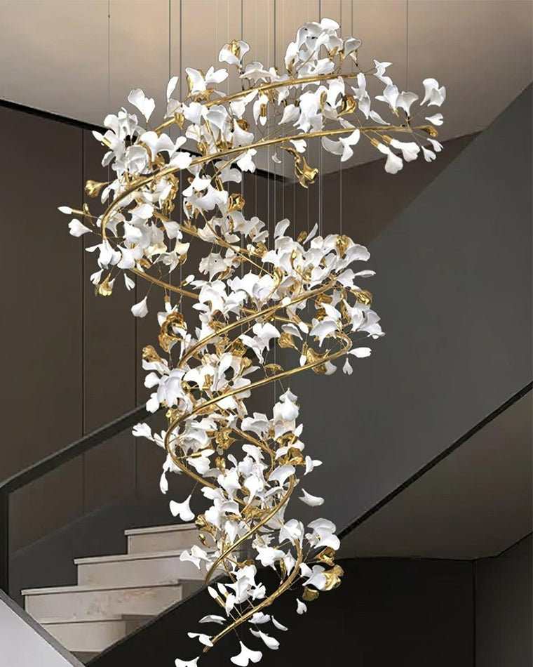 Merlin Gingko Spiral Chandelier