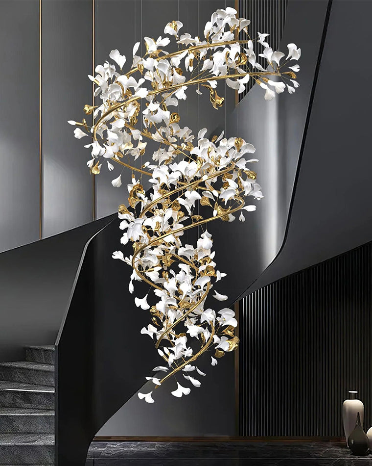 Merlin Gingko Spiral Chandelier