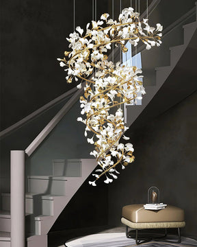 Merlin Gingko Spiral Chandelier