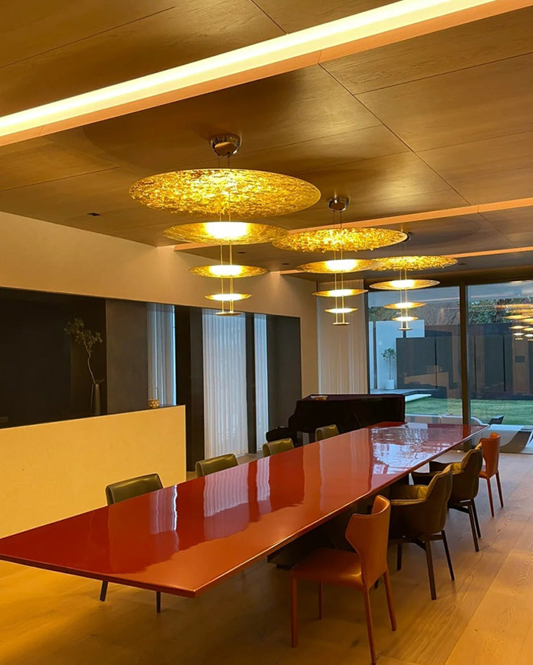 Merlin Gold Tiered Discs Chandelier
