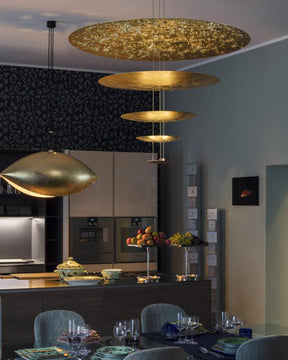 Merlin Gold Tiered Discs Chandelier