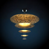 Merlin Gold Tiered Discs Chandelier