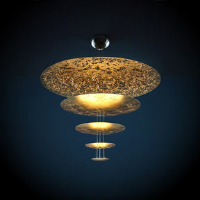 Merlin Gold Tiered Discs Chandelier