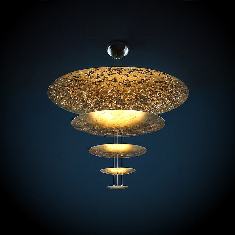 Merlin Gold Tiered Discs Chandelier