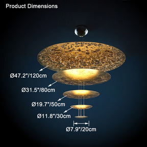 Merlin Gold Tiered Discs Chandelier