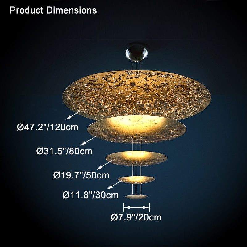 Merlin Gold Tiered Discs Chandelier