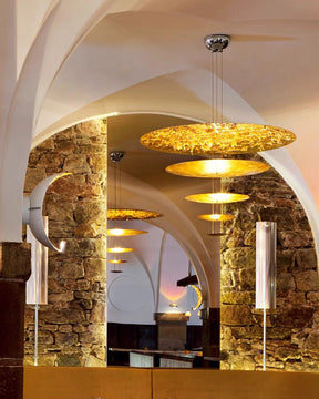 Merlin Gold Tiered Discs Chandelier