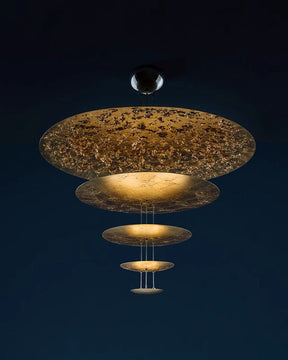Merlin Gold Tiered Discs Chandelier