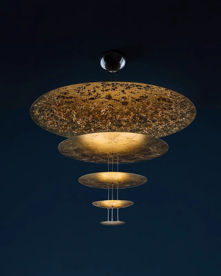 Merlin Gold Tiered Discs Chandelier