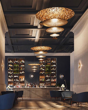 Merlin Gold Tiered Discs Chandelier