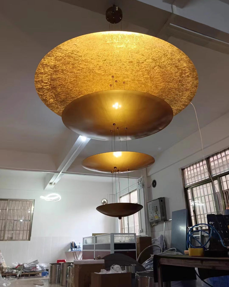 Merlin Gold Tiered Discs Chandelier