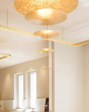 Merlin Gold Tiered Discs Chandelier