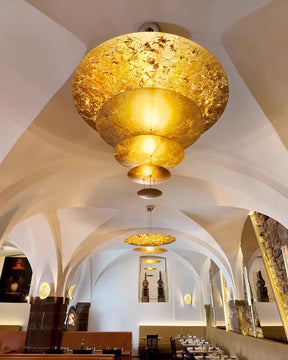 Merlin Gold Tiered Discs Chandelier