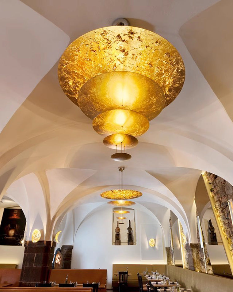 Merlin Gold Tiered Discs Chandelier
