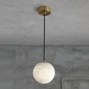 Merlin Hansa Alabaster Ball Pendant Light, Island Mini Pendant Light