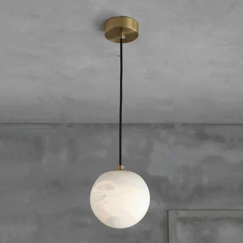 Merlin Hansa Alabaster Ball Pendant Light, Island Mini Pendant Light