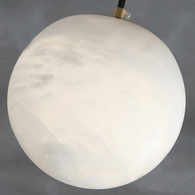 Merlin Hansa Alabaster Ball Pendant Light, Island Mini Pendant Light