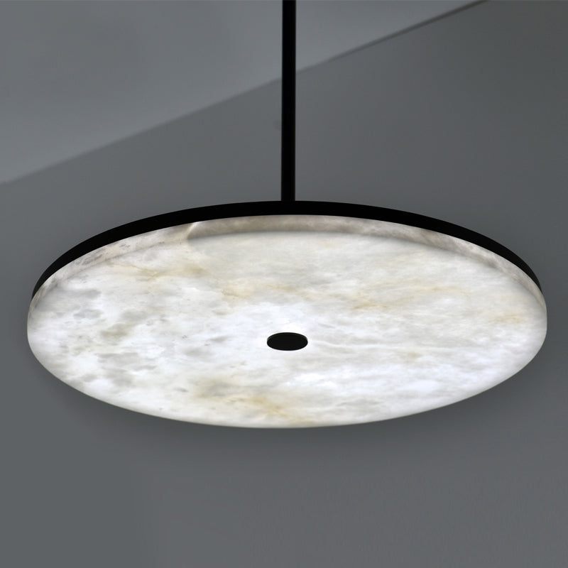 Merlin Hazel Contemporary Alabaster Pendant Light for Living and Dining Spaces