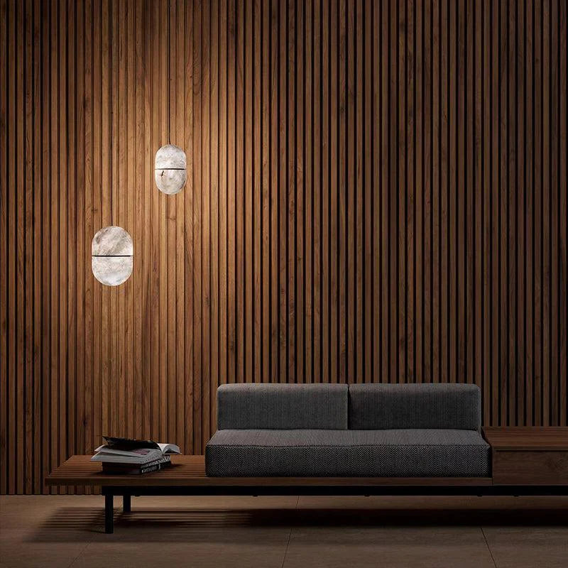 Merlin Jett Alabaster Oval Pendant Light, Living Room Pendant Lamp