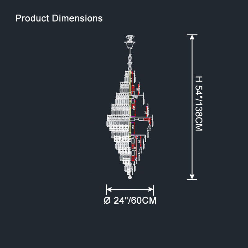 Merlin Large Tiered Crystal Chandelier