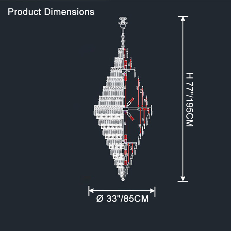 Merlin Large Tiered Crystal Chandelier