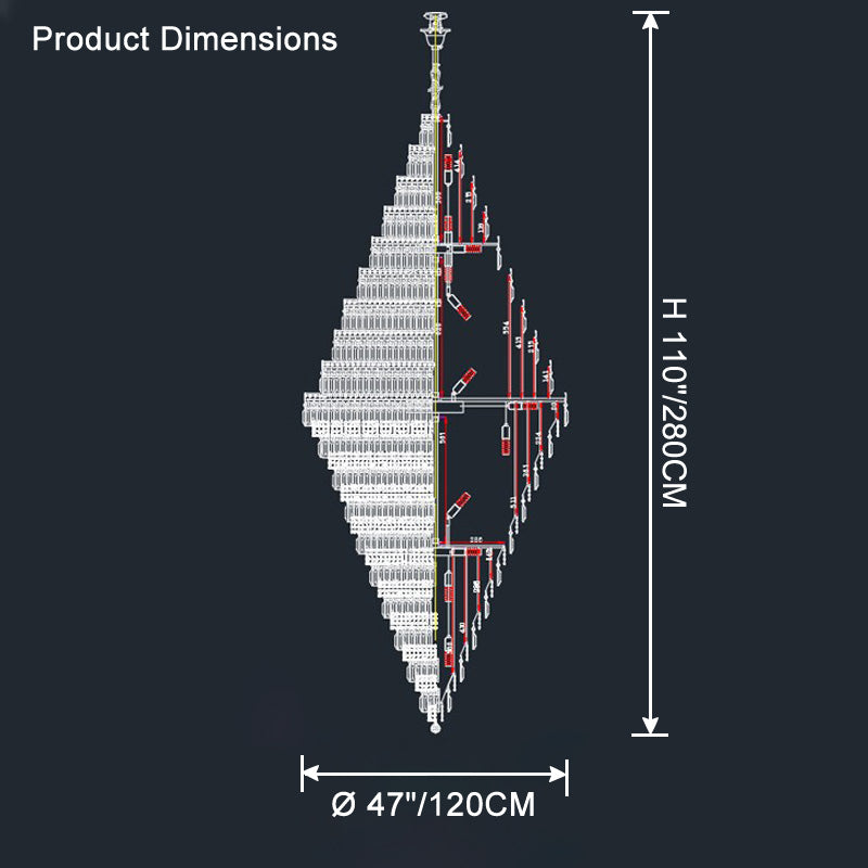 Merlin Large Tiered Crystal Chandelier