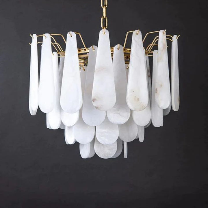 Merlin Laura Alabster Feathery Chandelier