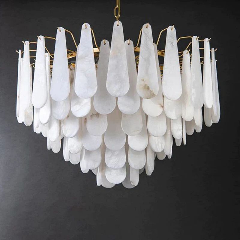 Merlin Laura Alabster Feathery Chandelier